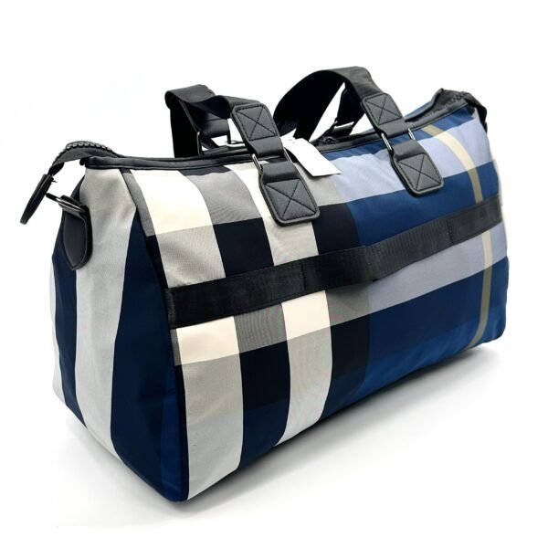Blue and Black Duffle Bag