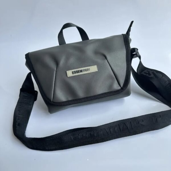 ESS Brand Men's Crossbody Bags Appliques Letter Black Flip Bag
